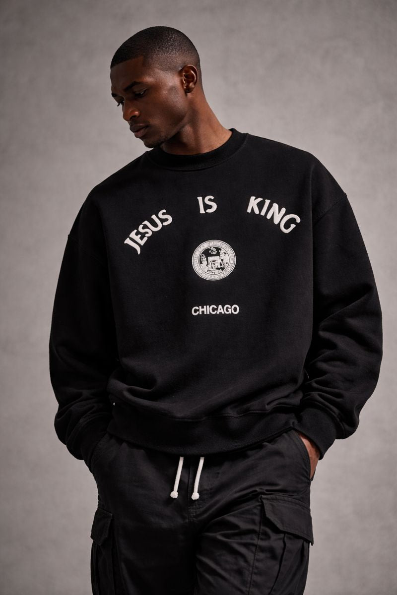 JESUS IS KING CHICAGO CREWNECK